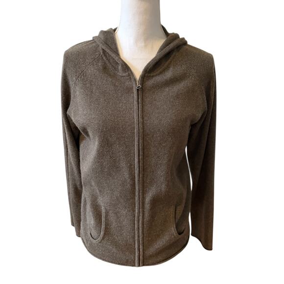 Sundance Cashmere Hooded Cardigan Sweater Mocha Brown M - Picture 1 of 7